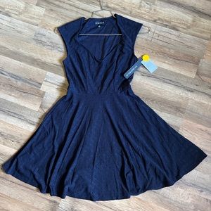 nwt My michelle flare aline woman’s navy blue lined dress Size Small $59